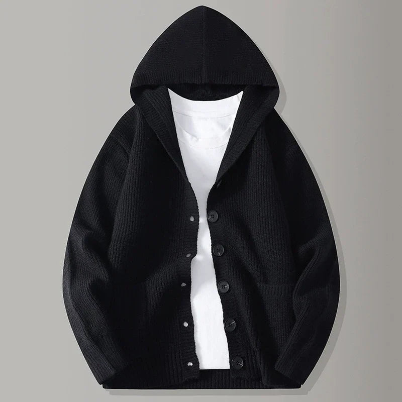 Austin | Men's Hooded Ribbed Cardigan