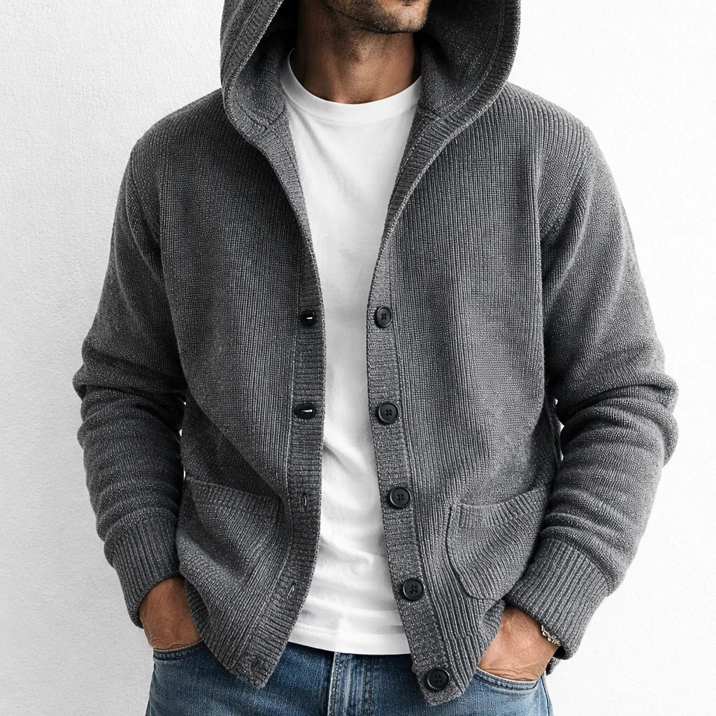Austin | Men's Hooded Ribbed Cardigan