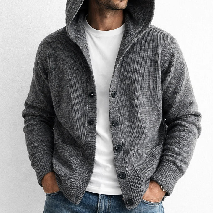 Austin | Men's Hooded Ribbed Cardigan