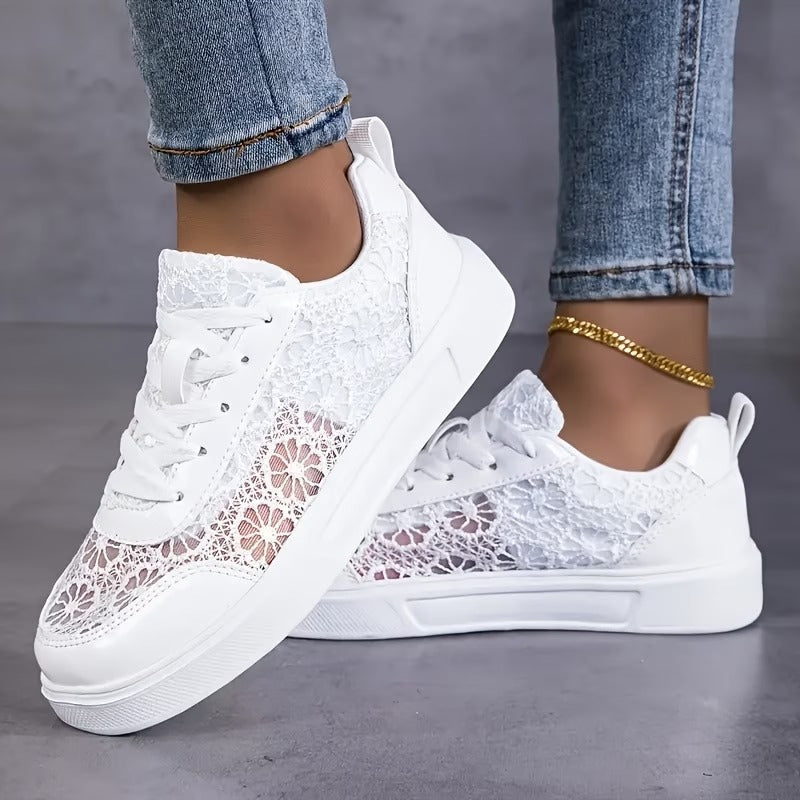 Cindy - Elegant Floral Lace Sneakers