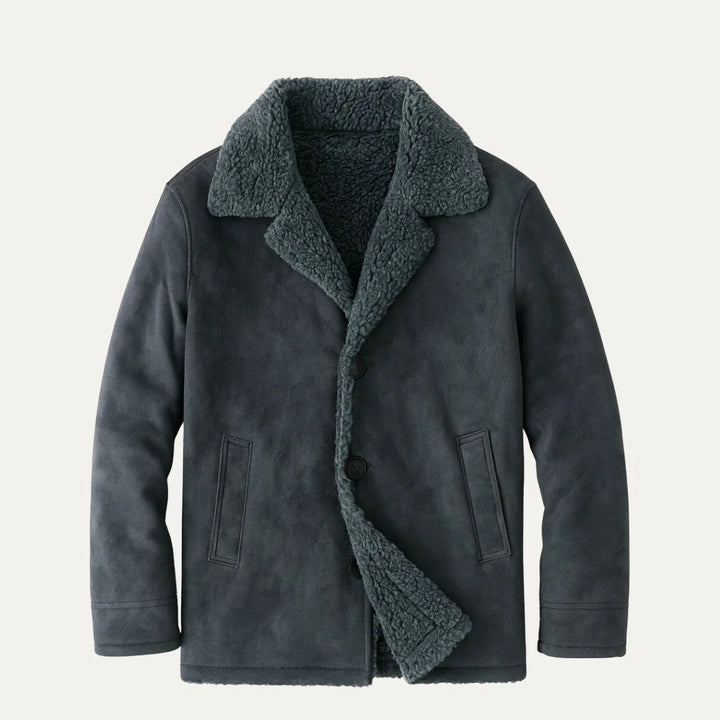 Bernard | Men's Button Front Wide Collar Shearling Coat