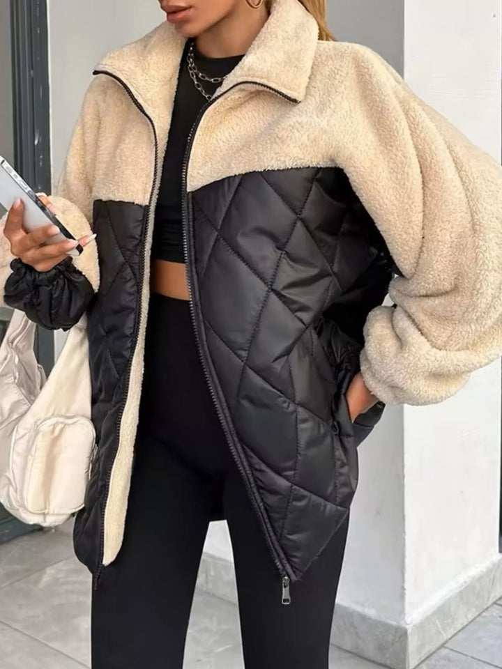 Bethan | Women's Color Block Sherpa Warm Puffer Jacket