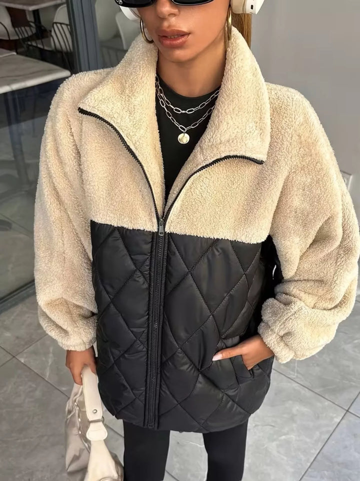 Bethan | Women's Color Block Sherpa Warm Puffer Jacket