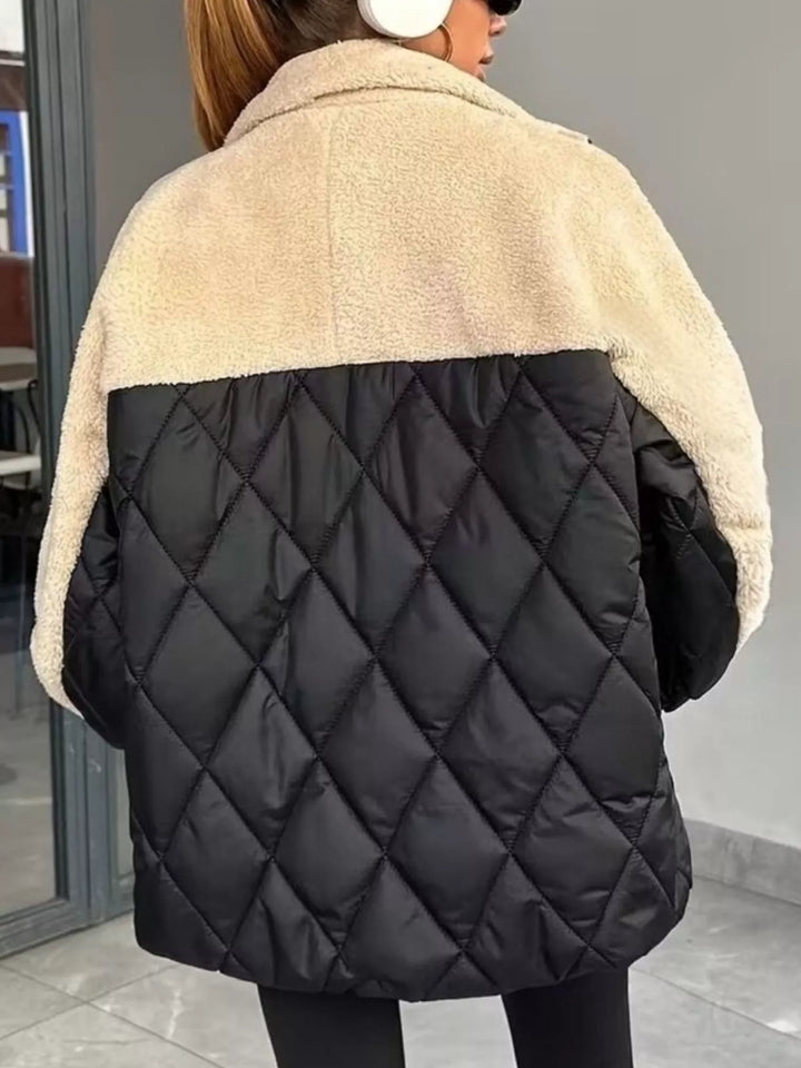 Bethan | Women's Color Block Sherpa Warm Puffer Jacket