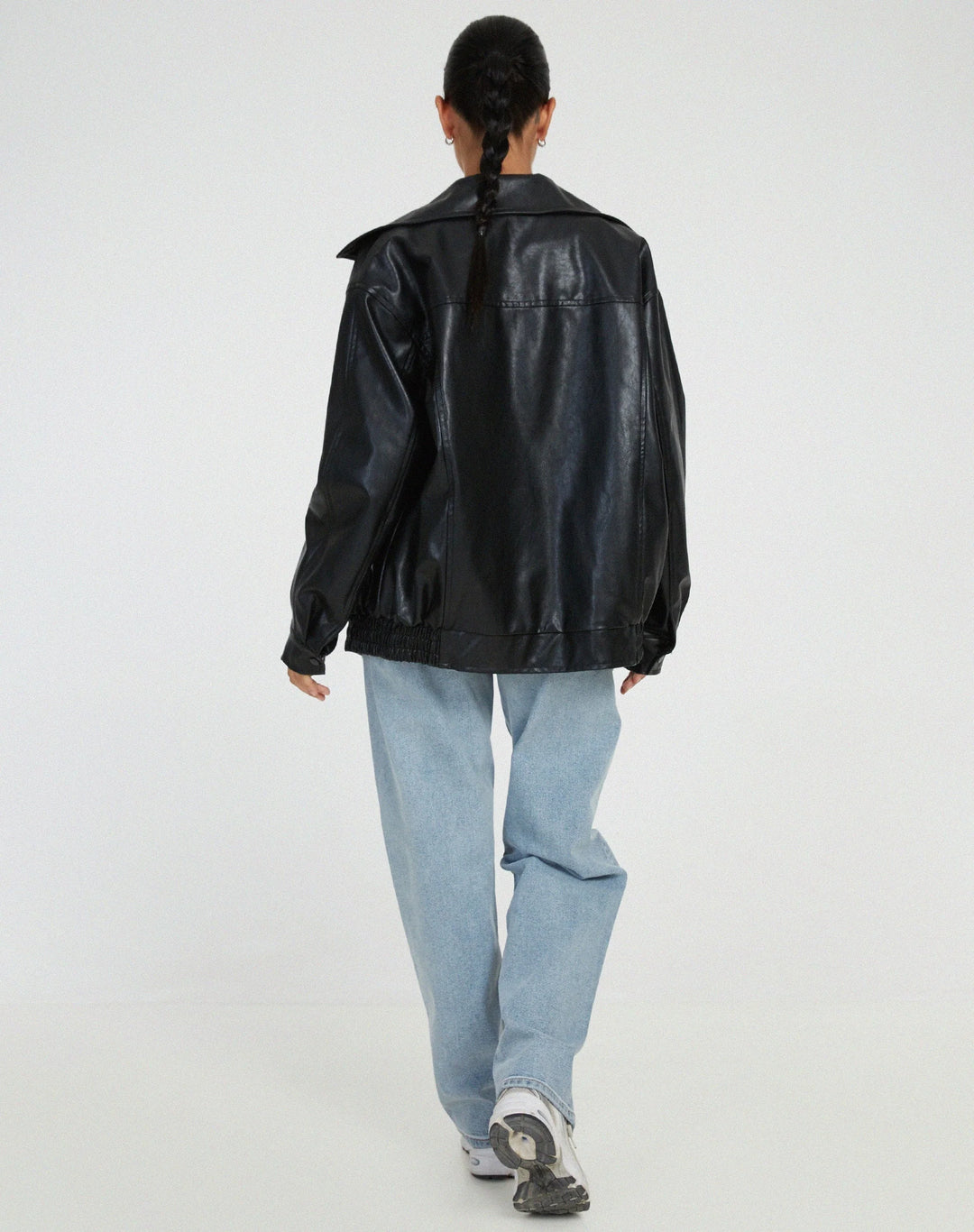Bianca | Women's Oversized Bomber Jacket Zip Up Ribbed Trim