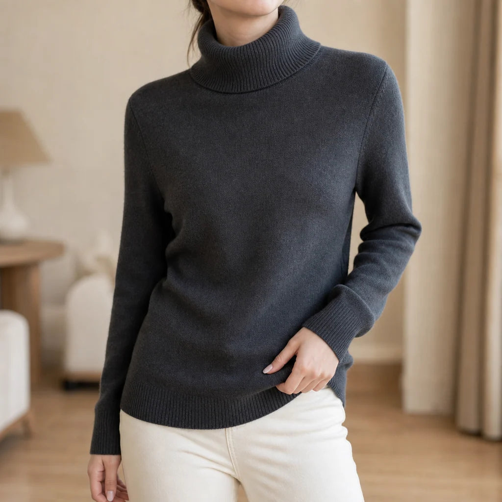 Brenda | Women's Fleece Lined Knit Turtleneck