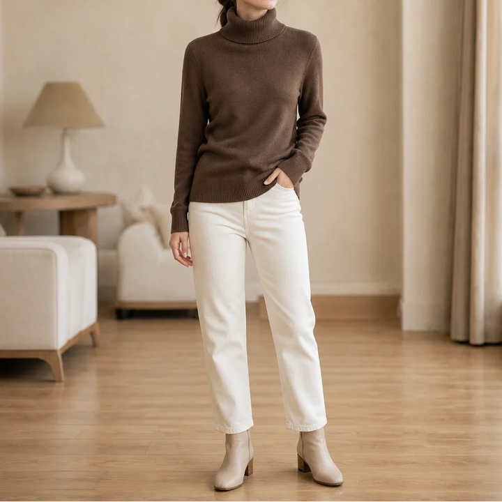 Brenda | Women's Fleece Lined Knit Turtleneck
