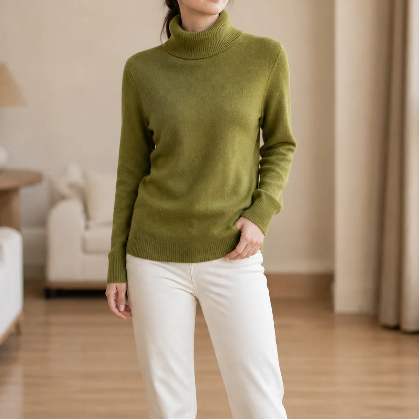 Brenda | Women's Fleece Lined Knit Turtleneck