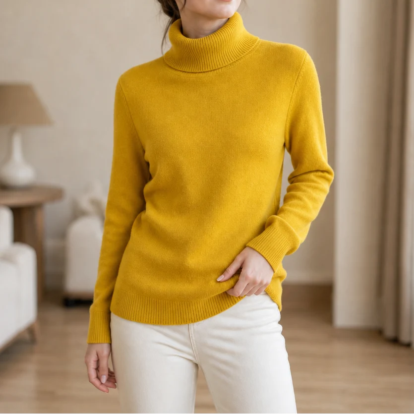 Brenda | Women's Fleece Lined Knit Turtleneck