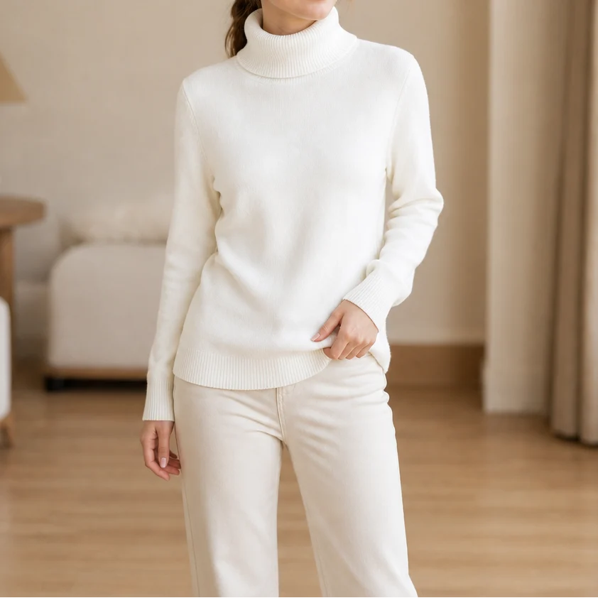 Brenda | Women's Fleece Lined Knit Turtleneck