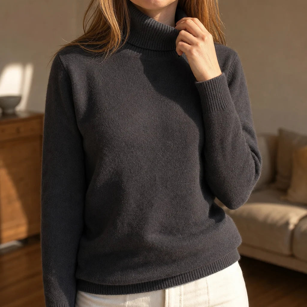 Brenda | Women's Fleece Lined Knit Turtleneck