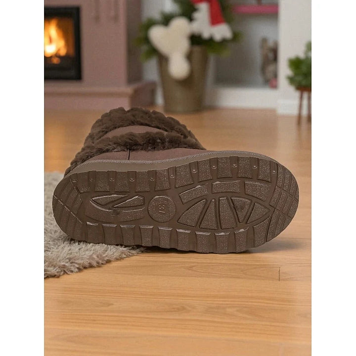 Bridie | Women's Faux Fur Trim Grip Sole Cute Snow Boots