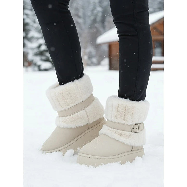 Bridie | Women's Faux Fur Trim Grip Sole Cute Snow Boots