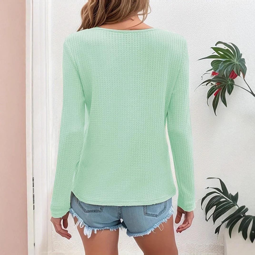 Brooklyn | Women's Long-Sleeve Waffle-Knit Top