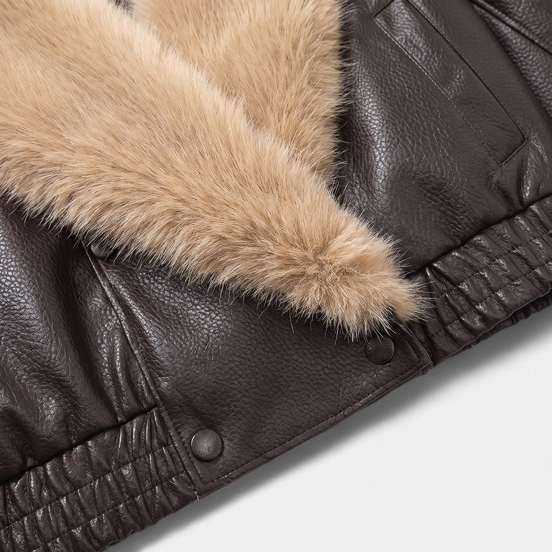 Bryony | Women's Shawl Collar Faux Leather Bomber Jacket