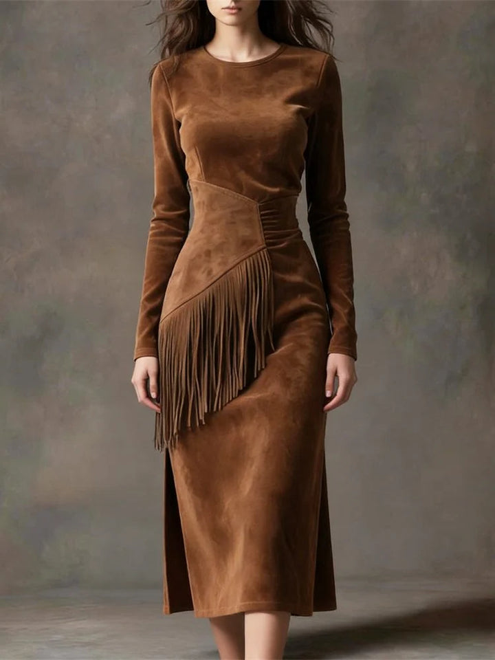 Caitlin | Women's Elegant Fringe Midi Dress