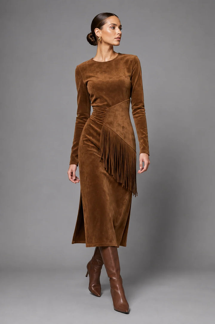 Caitlin | Women's Elegant Fringe Midi Dress