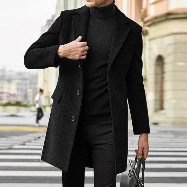 Callum | Men's Overcoat Single Breasted Long Flap Pockets