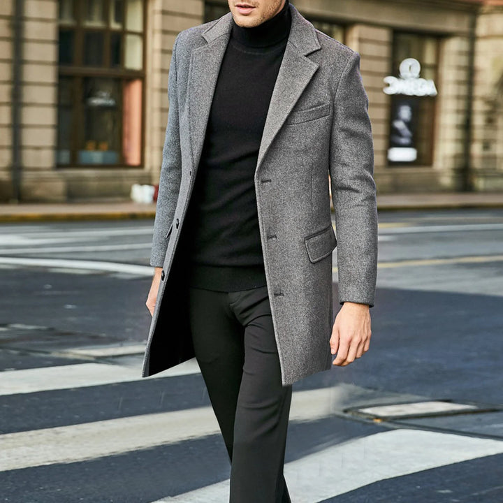 Callum | Men's Overcoat Single Breasted Long Flap Pockets