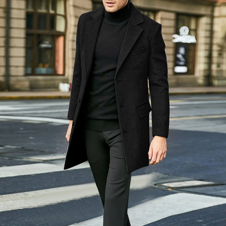Callum | Men's Overcoat Single Breasted Long Flap Pockets