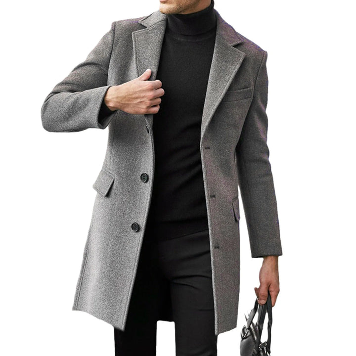 Callum | Men's Overcoat Single Breasted Long Flap Pockets