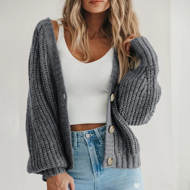 Camille | Women's Chunky-Knit Button-Front Cardigan