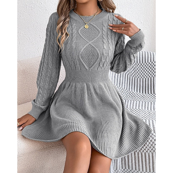 Carolyn | Women's Cable-Knit Sweater Dress