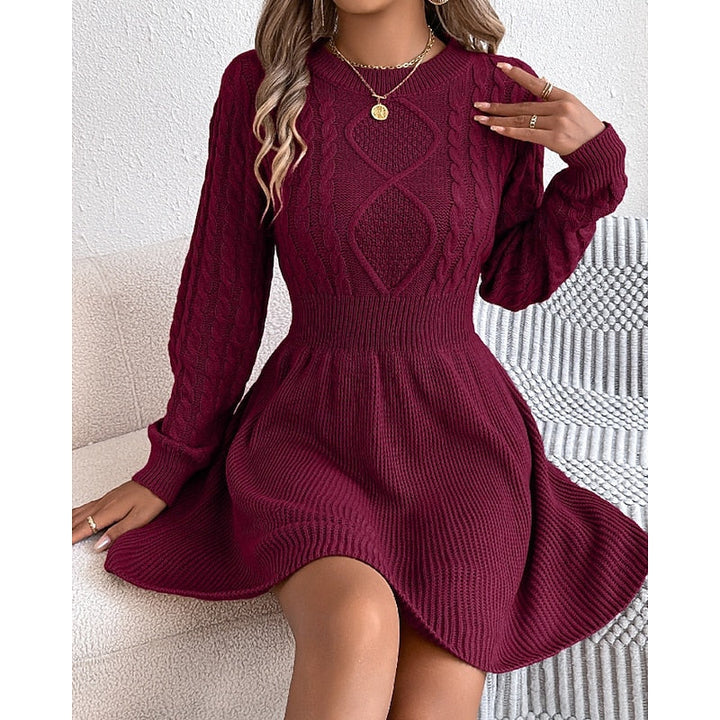 Carolyn | Women's Cable-Knit Sweater Dress