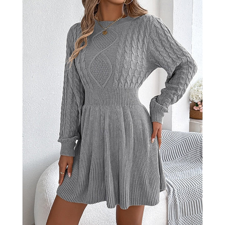 Carolyn | Women's Cable-Knit Sweater Dress