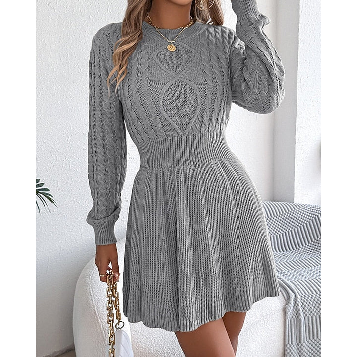 Carolyn | Women's Cable-Knit Sweater Dress