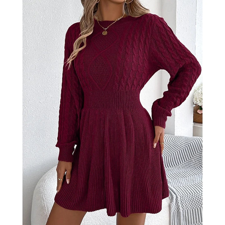 Carolyn | Women's Cable-Knit Sweater Dress