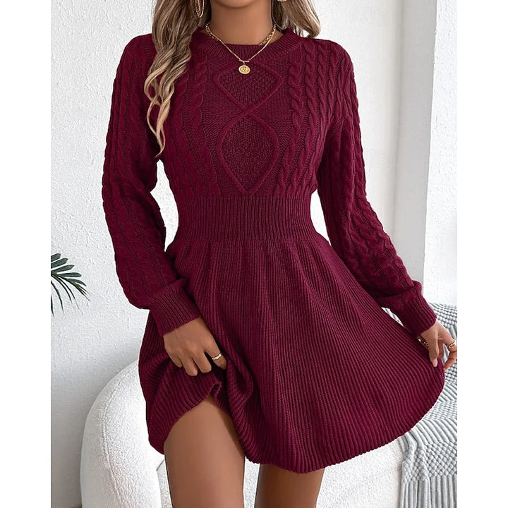 Carolyn | Women's Cable-Knit Sweater Dress