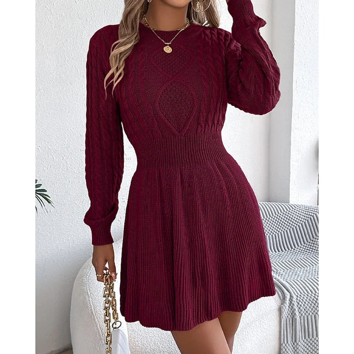 Carolyn | Women's Cable-Knit Sweater Dress