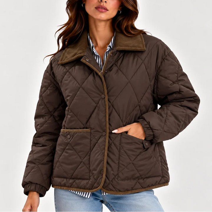 Cecily | Women's Corduroy Collar Quilted Barn Jacket