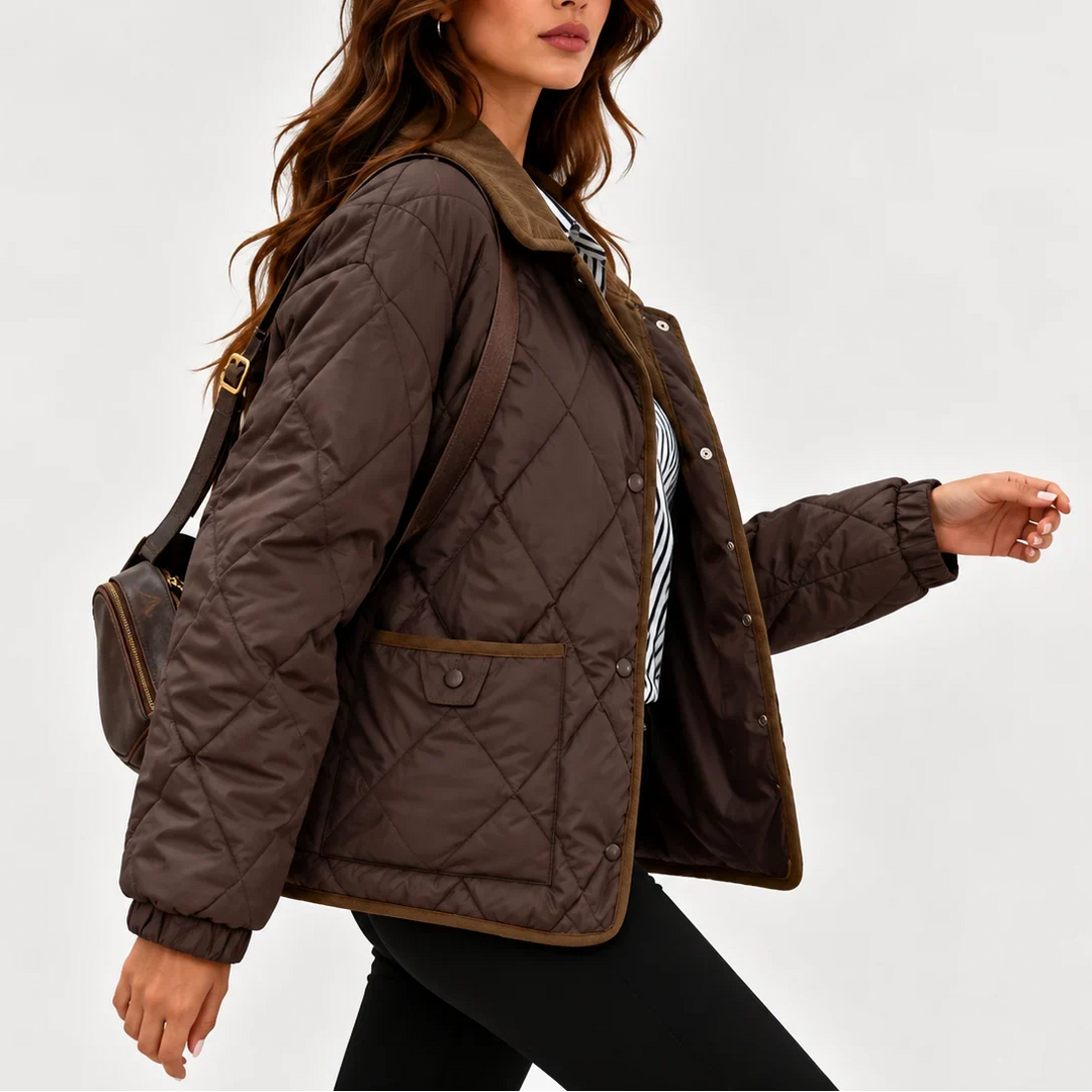 Cecily | Women's Corduroy Collar Quilted Barn Jacket