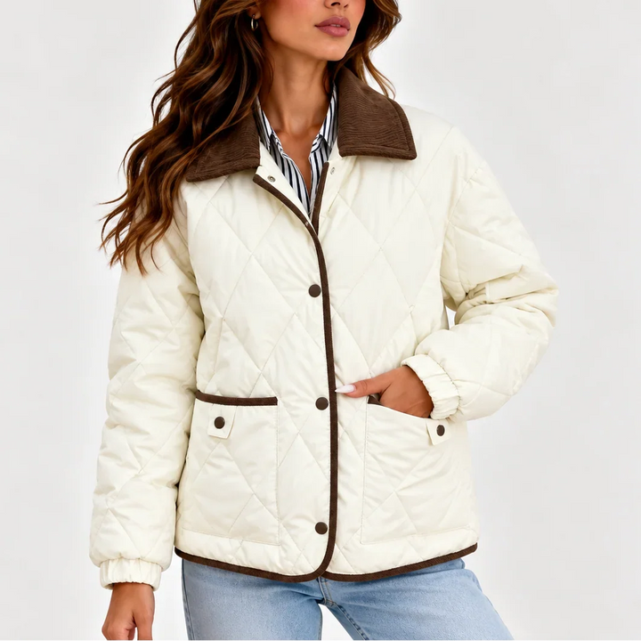 Cecily | Women's Corduroy Collar Quilted Barn Jacket