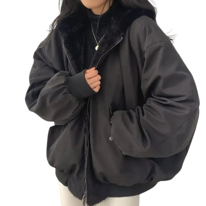 Celine | Women's Oversized Hooded Padded Bomber