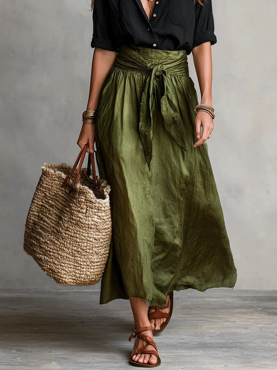 Charmaine | Women's Button-Up Shirt & Midi Skirt Set