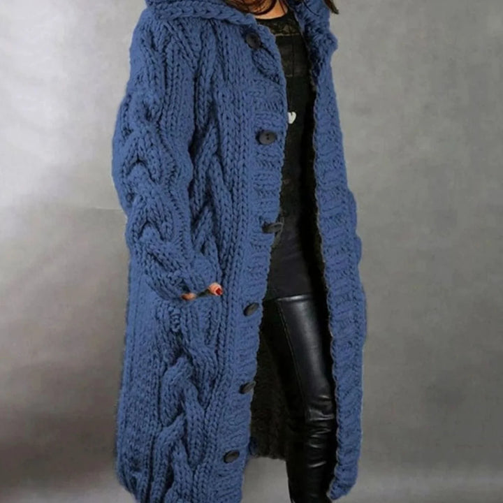 Chelsey | Women's Cable-Knit Hooded Coat