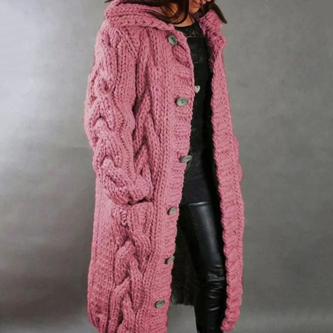 Chelsey | Women's Cable-Knit Hooded Coat