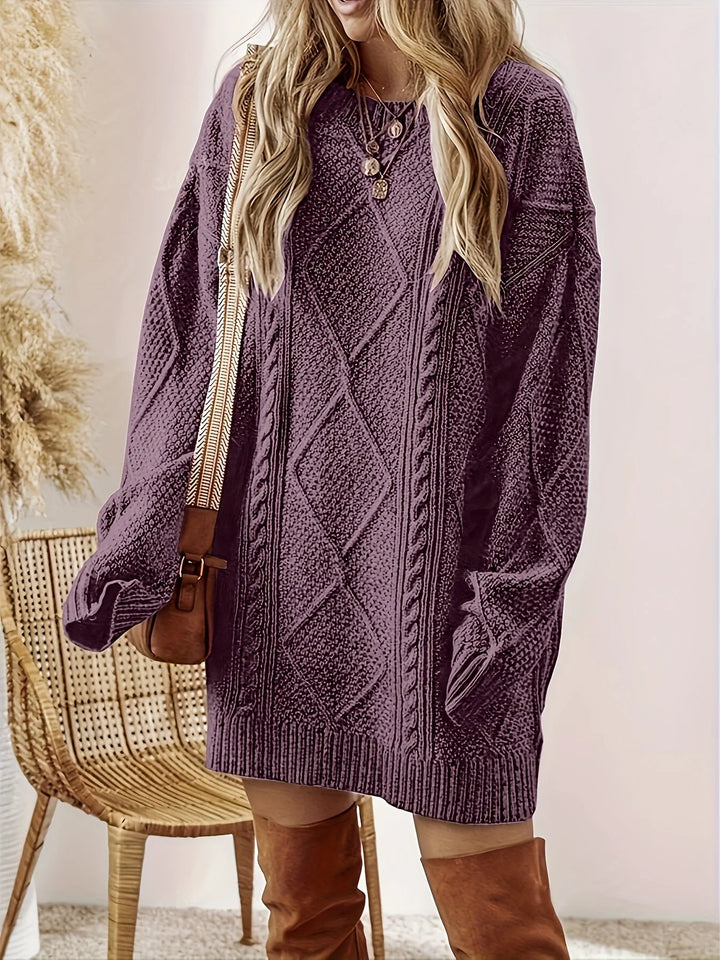Cheryl | Women's Cable-Knit Sweater Dress