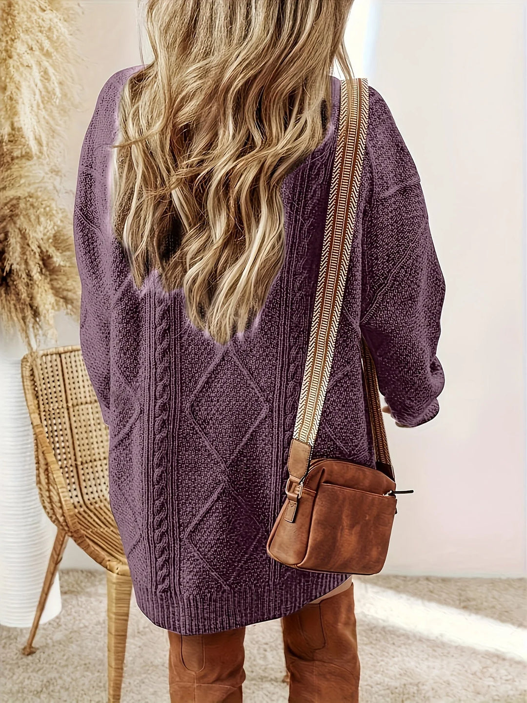 Cheryl | Women's Cable-Knit Sweater Dress