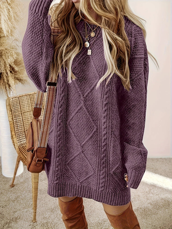 Cheryl | Women's Cable-Knit Sweater Dress
