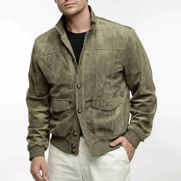 Chris | Men's Button Front Ribbed Hem Trucker Jacket