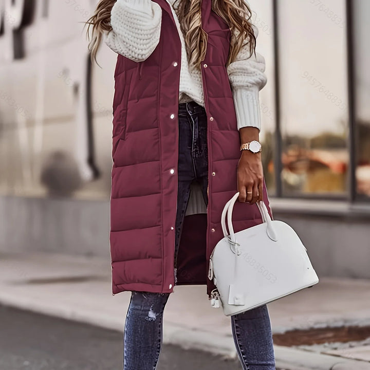 Claudine | Women's Longline Hooded Puffer Vest