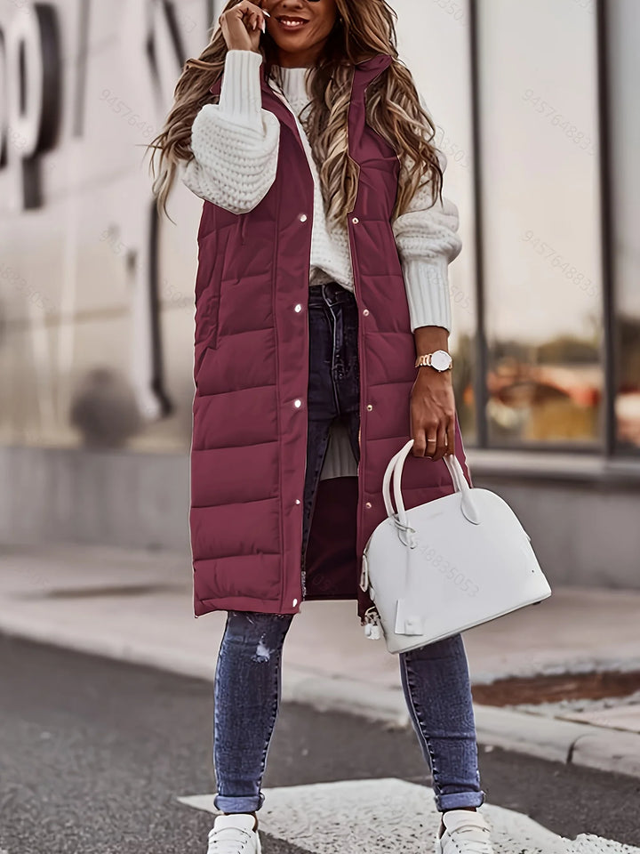 Claudine | Women's Longline Hooded Puffer Vest