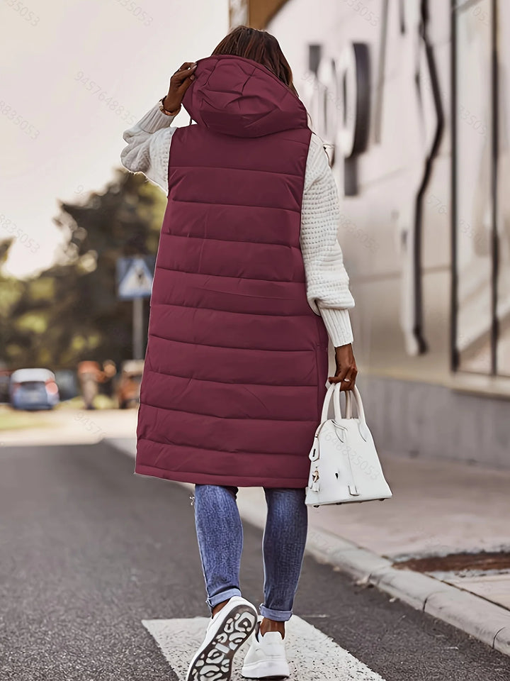 Claudine | Women's Longline Hooded Puffer Vest