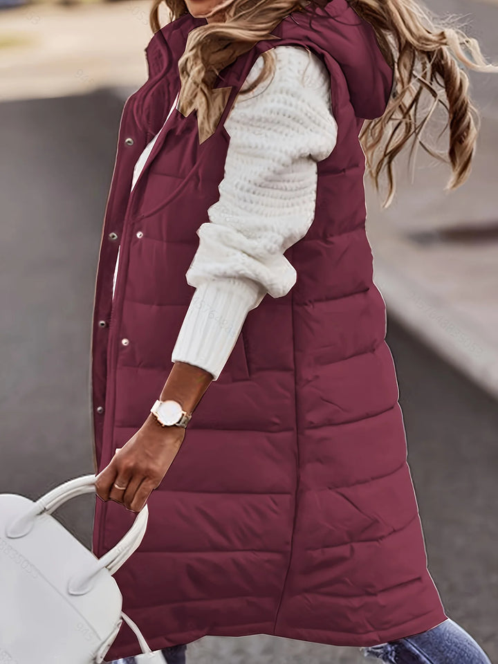 Claudine | Women's Longline Hooded Puffer Vest