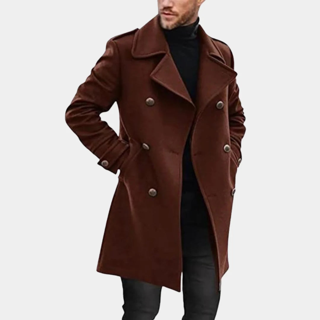 Clifford | Men's Notch Lapel Double Breasted Overcoat