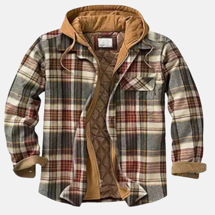 Dale | Men's Hooded Flap Pocket Plaid Winter Jacket